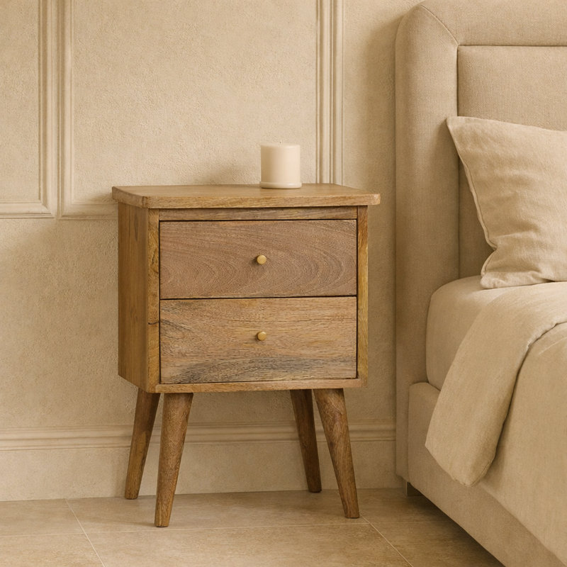 Lodgeste 35cm W Solid Wood Bedside Table