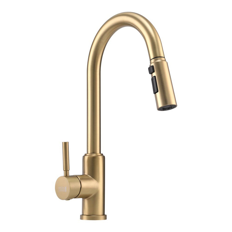 Living And Home Pull Down Kitchen Faucet, Gold