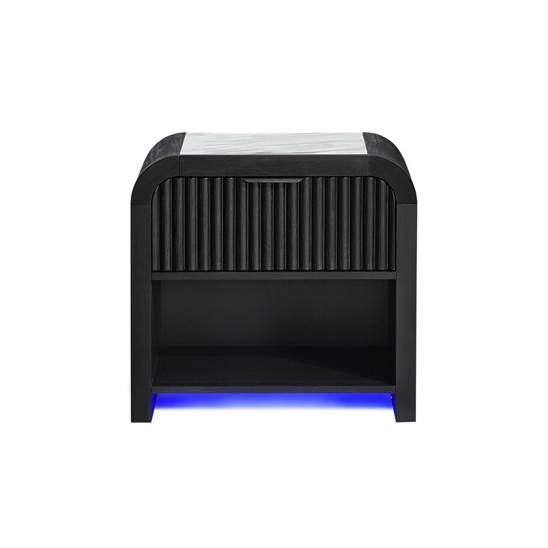 Beverly Black And White Nightstand
