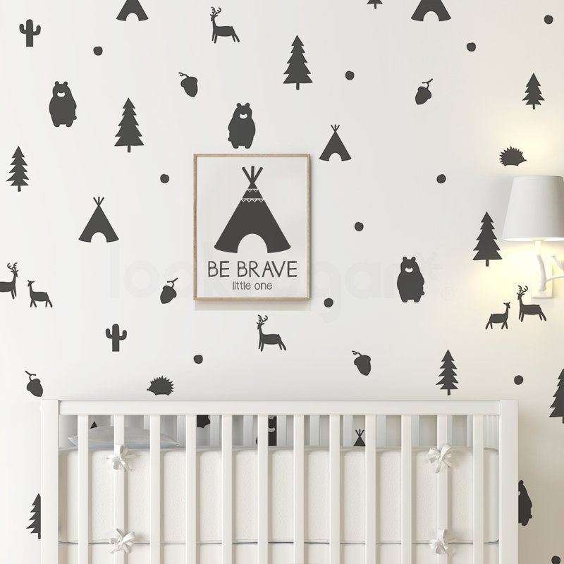 Animals Non-Wall Damaging Wall Decal, White