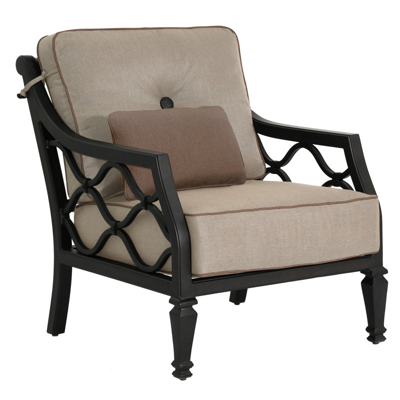 Chaise de patio avec coussins Sunbrella Villa Bianca