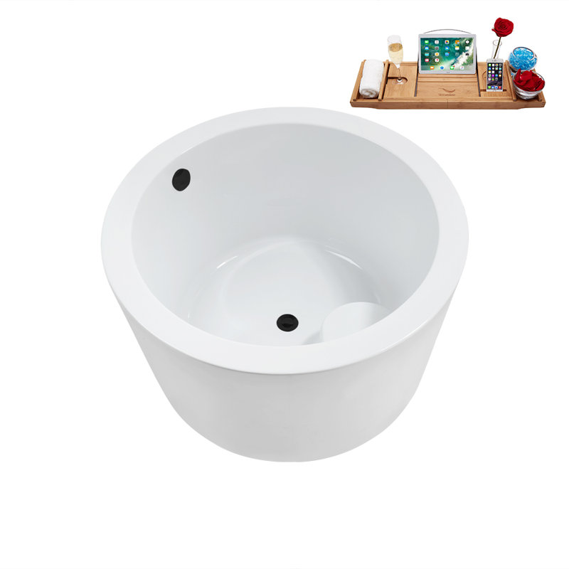41.1'' x 41.1'' Soaking Acrylic Bathtub, Matte Black