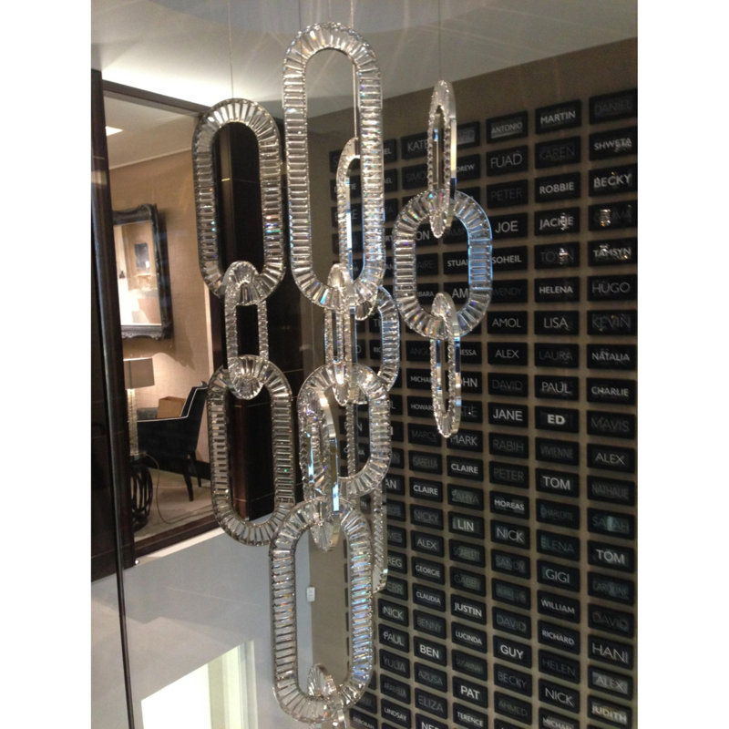 Lustre en acier inoxydable à 32 lumières Windfall JEWEL, H 4 po x l 20 po x P 20 po, Transparent, Nickel brossé