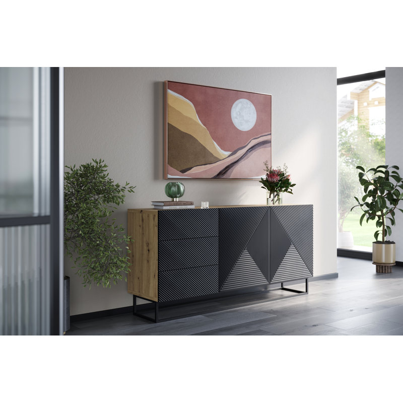 Melaher 167cm Sideboard, Artisan/Black