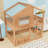 House-Style Bunk Bed with Bookshelf, Guardrails and Ladder-1923546202