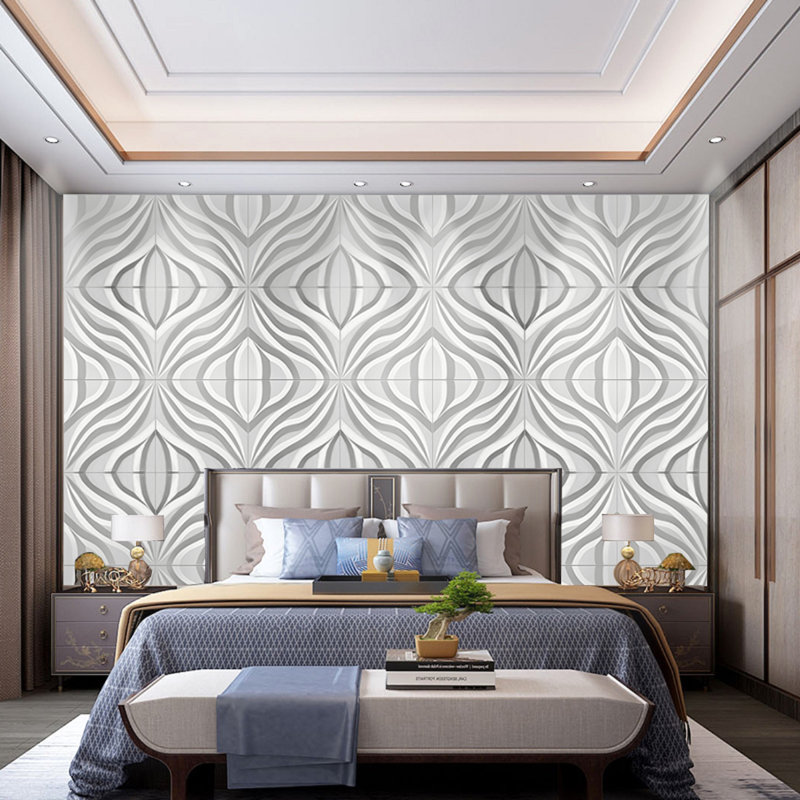 19.7" x 19.7" 3D Wall Panel in White