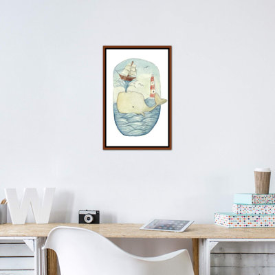 «Cute Whale in the Sea» par Mike Koubou - impression d'art graphique