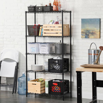 Étagère de rangement, étagères de rangement réglables en fil métallique résistantes pour cuisine, placard, garde-manger, garage, salle de bain, buanderie