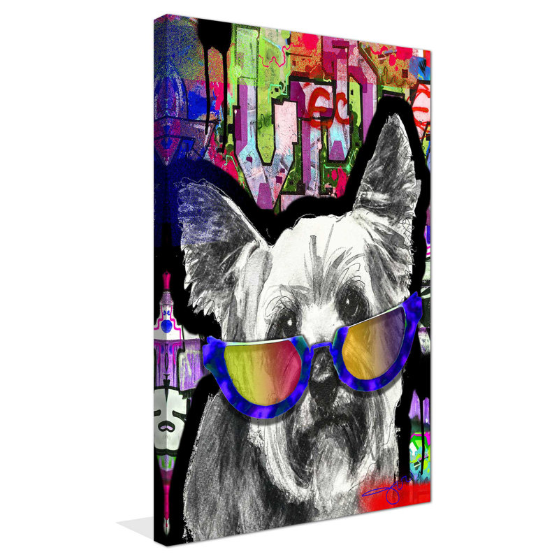 Yorkie (vertical) par By Jodi - impression, Toile tendue, H 48 po x l 28 po x P 1,5 po