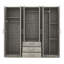Armoire-penderie 6 portes en bois pour chambre à coucher, avec grands tiroirs, gris-728434481