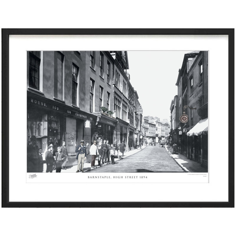 Barnstaple, High Street 1894 - Single Picture Frame Print, 28cm H x 36cm W x 2.3cm D