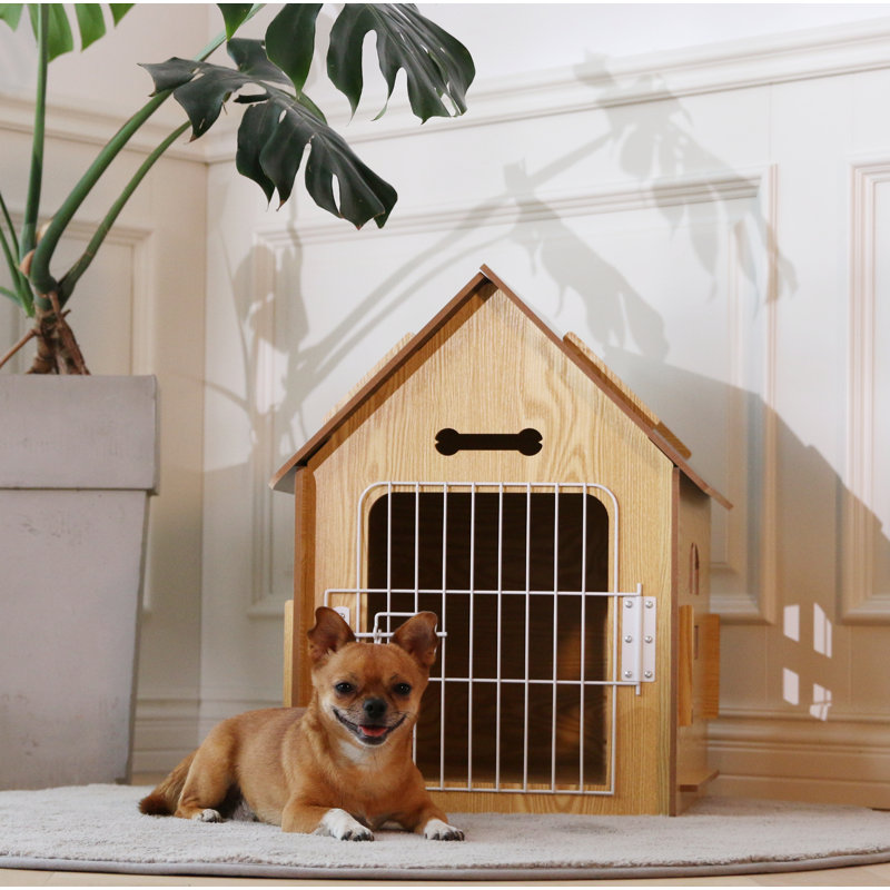 Niche pour animaux en bois Byrn, Gris / bois naturel