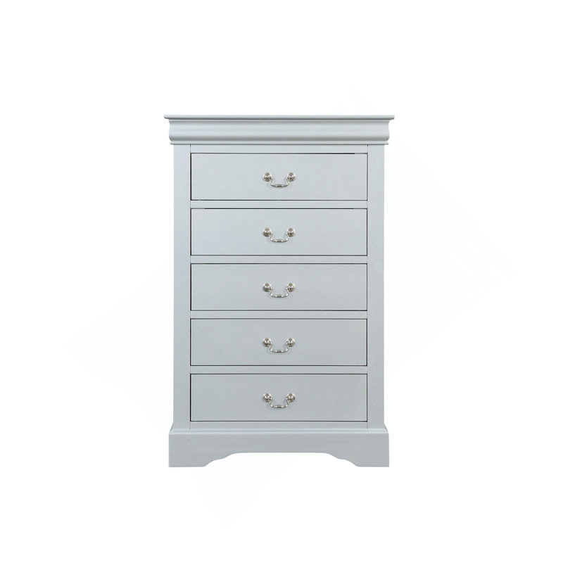 Commode 5 tiroirs Platinum avec poignées en métal