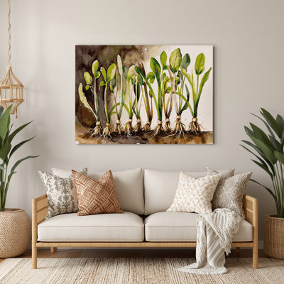 Vegetables Radish Sprouts Beige Metal Wall Art