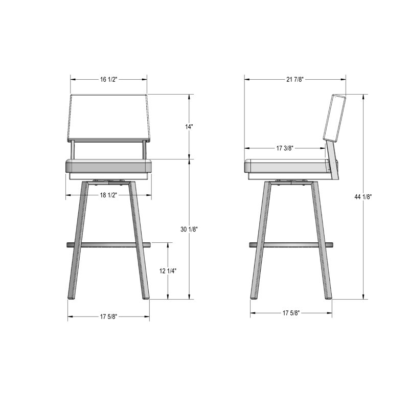 Amori Swivel Counter & Bar Stool, Bar Stool (30.13" Seat Height), Black, Black