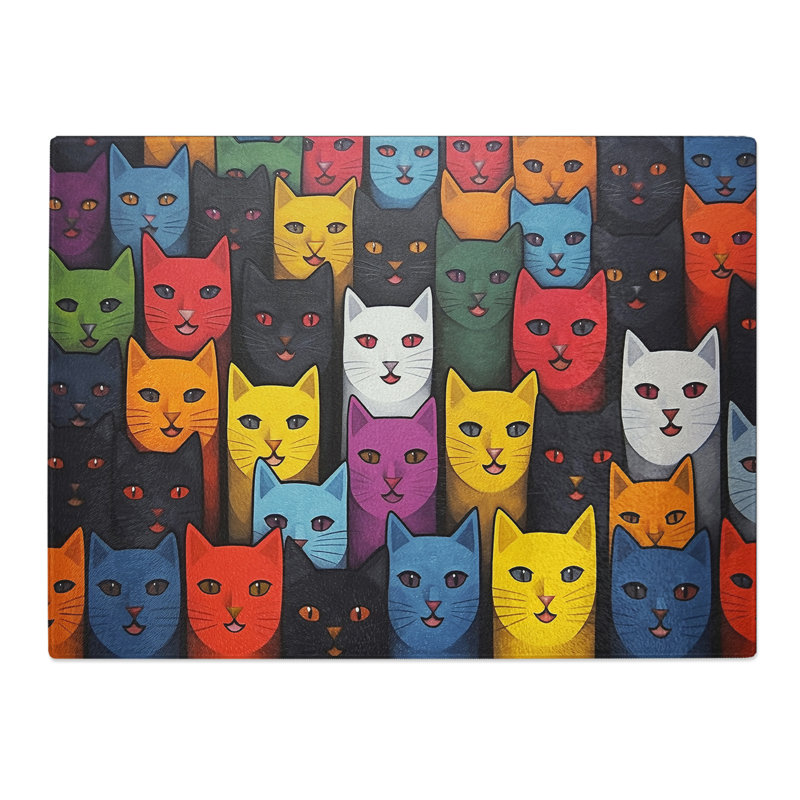 Dadaism Cat No.2  Glass Chopping Board