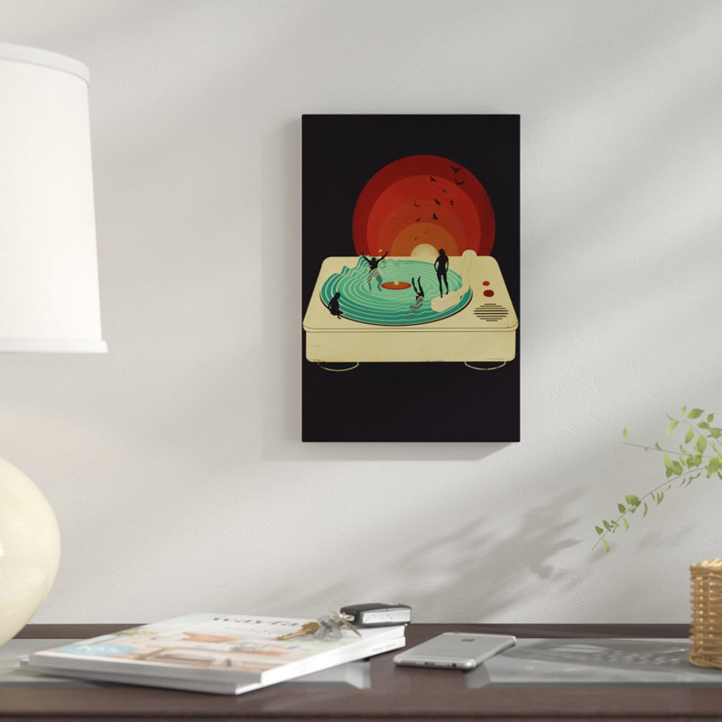 « soundwaves », impression sur toile, Toile encadrée noire, Pas de tapis, H 18 po x l 18 po x P 1,5 po