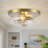 Bora Modern Flush Mount Ceiling Light With Clear And Green Textured Glass Shade-1675236105