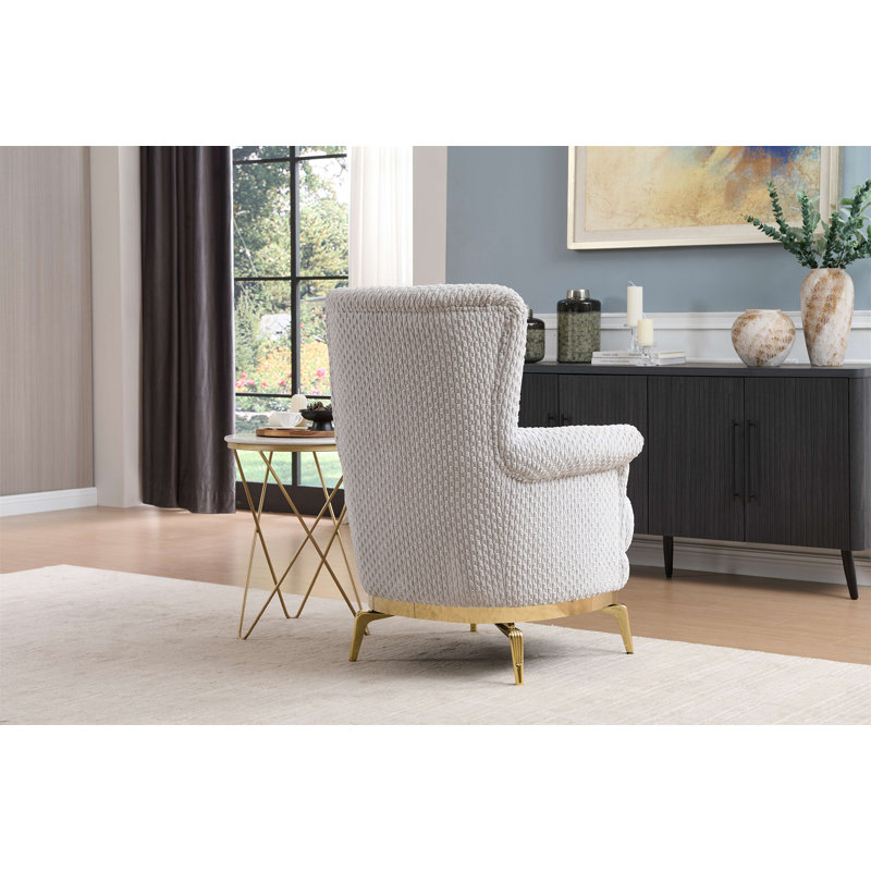 Chaise de style moderne Zoe faite de bois et d'accents dorés en gris Identique à B009P303215, Gris