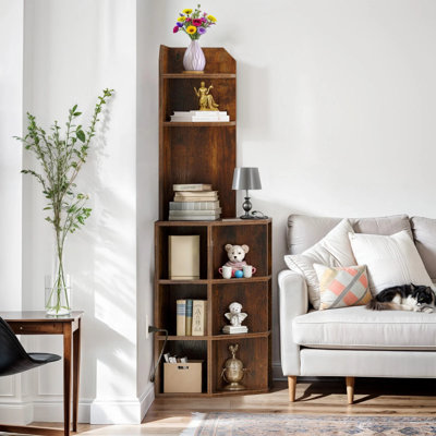 Ebern Designs Corner Shelf With USB Ports & Outlets by Ebern Designs