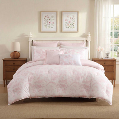 Ensemble d'édredon rose réversible Laura Ashley Natalie