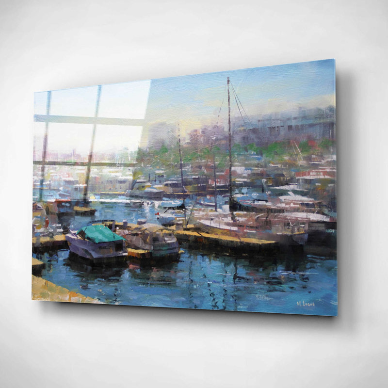 «Chicago Harbor» par Mark Lague, art mural en verre acrylique, H 16 po x l 24 po x P 0,2 po