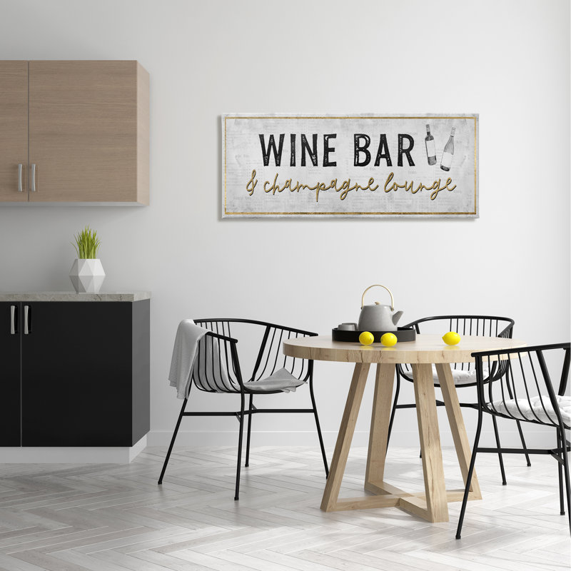 «Wine Bar Champagne Lounge», art de la toile rétro «XL» par Natalie Carpentieri, H 48 po x l 20 po, Toile tendue