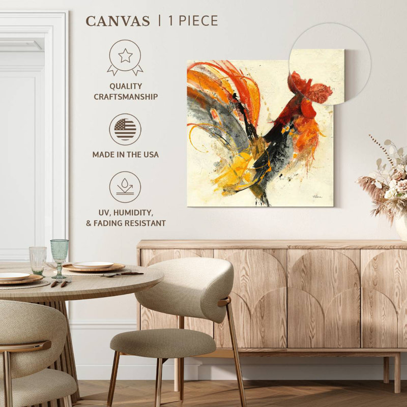 Brampt Festive Rooster I, 36'' H x 36'' W