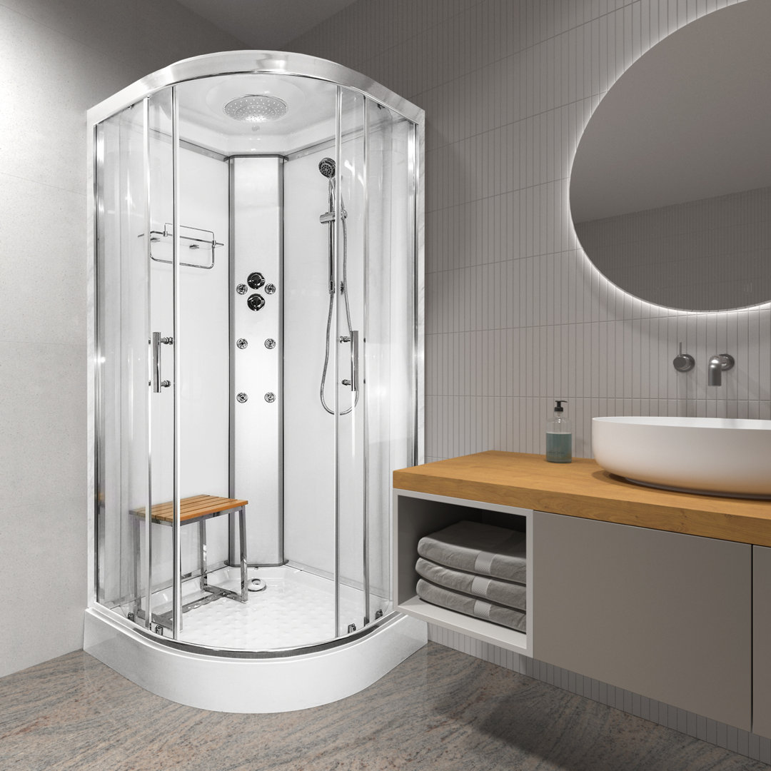SS90 None Electric ECO Hydro Shower Enclosure - White