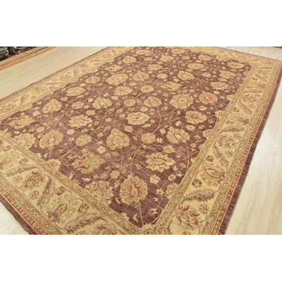 Tapis unique brun de 10 pi x 13 pi 8 po