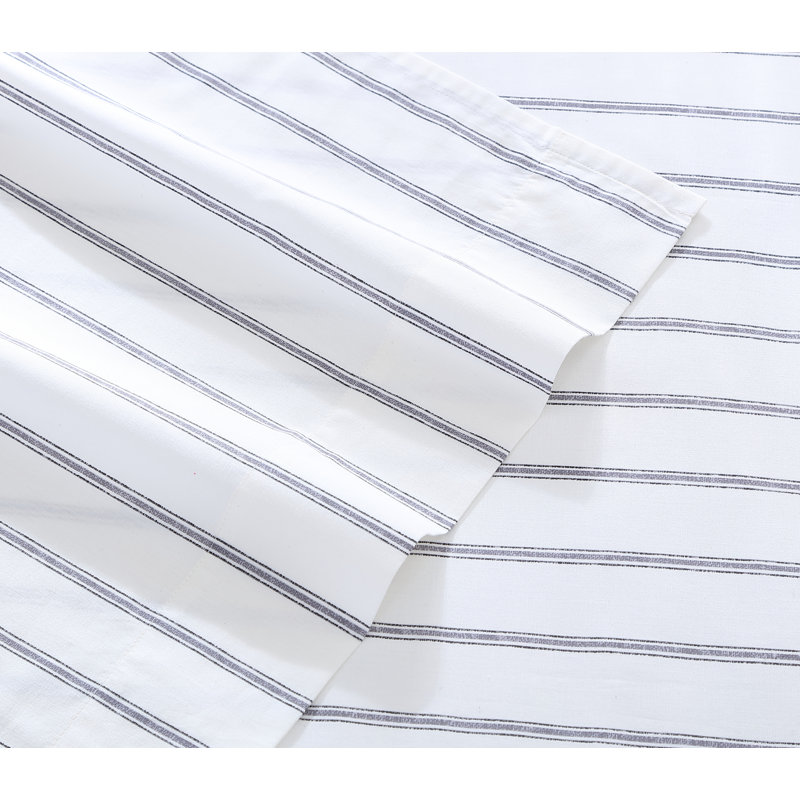 Ensemble de draps en coton Stone Cottage Trenton, Ensemble de draps pour lit double avec drap-housse, Gris