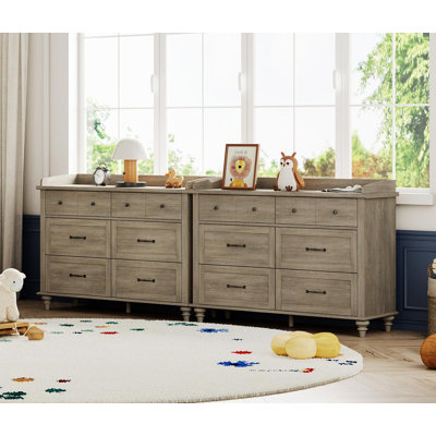 Commode pour enfants avec 12 tiroirs, commode de chambre blanche rustique pour le salon, couloir