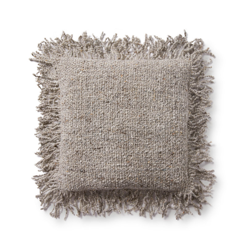 Vila Square Throw Pillow, Beige, No Fill