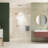 56"-60"W X 76"H Frameless Shower Door, Sliding Shower Door, Premium 5/16"(8Mm) Thick Tempered Glass Shower Enclosure With Towel Bar ,Double Side Easy Clean Coat,Brushed Nickel Finished With Buffer