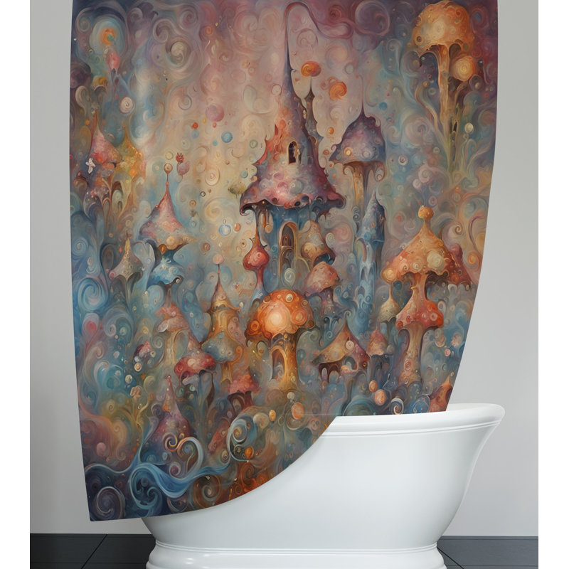 Rideau de douche abstrait Hedden, H 72 po x l 70 po