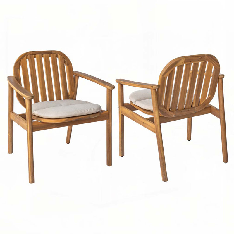 Fauteuil de patio extérieur en bois d'acacia
