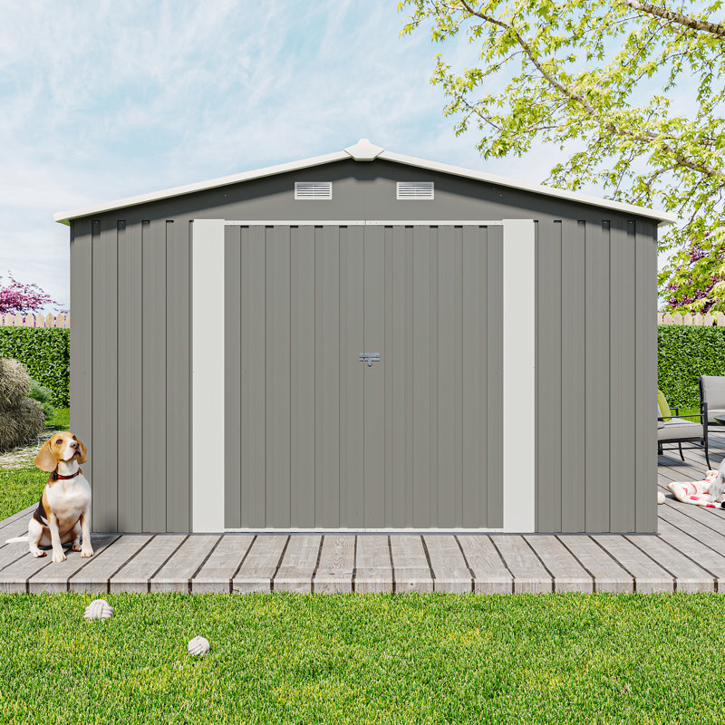 Spacieuse remise en métal pour la cour arrière | Design moderne et utilitaire durable | Parfait pour le rangement ou l'espace de travail