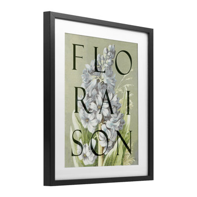 «Blooming French Flower», reproduction encadrée sous verre, design par Lil 'Rue