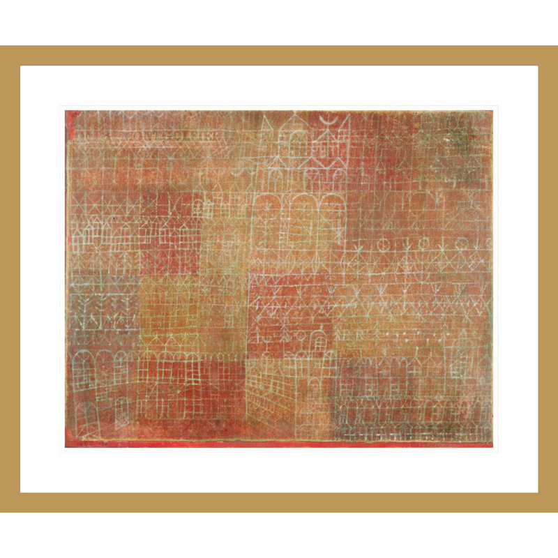 Cathédrale par Paul Klee - impression giclée encadrée, H 23,5 po x l 28,08 po