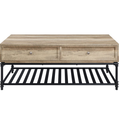 Coffee Table With Shelf And Drawer - Complementing Decor Rectangular Practical Storage Solution