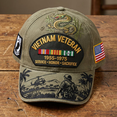 cup sleeve Vietnam  Tribute Cap Adjustable 1955 1975 Memorial Baseball Hat