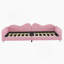 Lit de jour double rembourré en tissu sherpa avec dossier en forme de nuage, sans sommier tapissier, rose-104572559-104572557