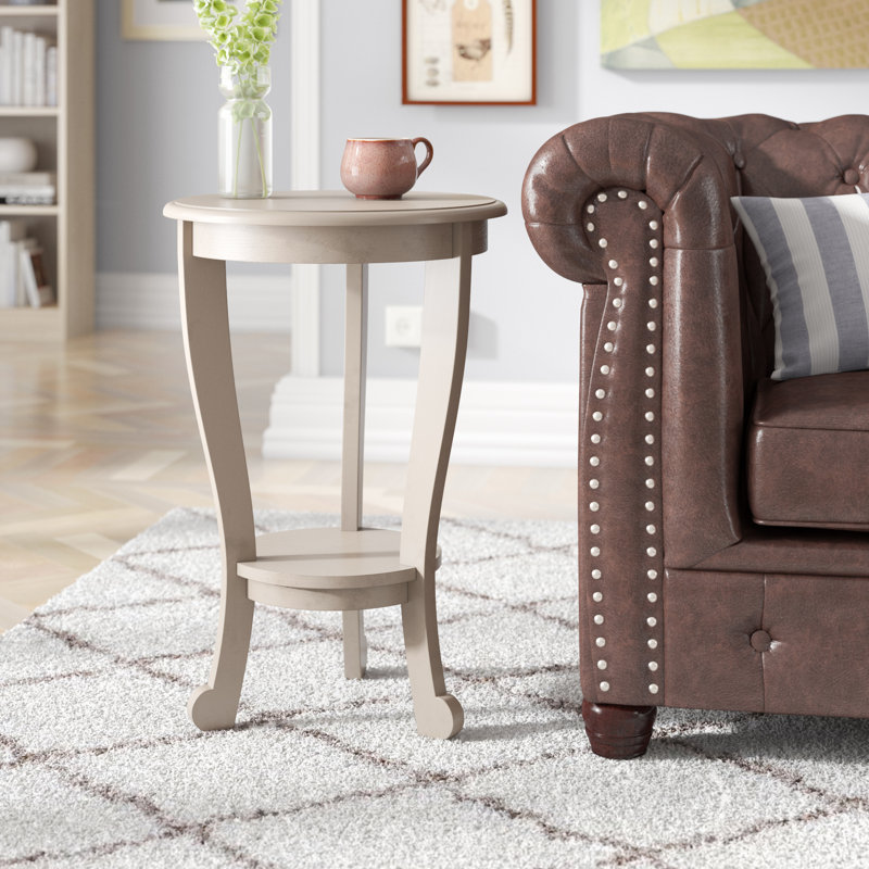 Bain Solid Wood End Table, Vintage Grey