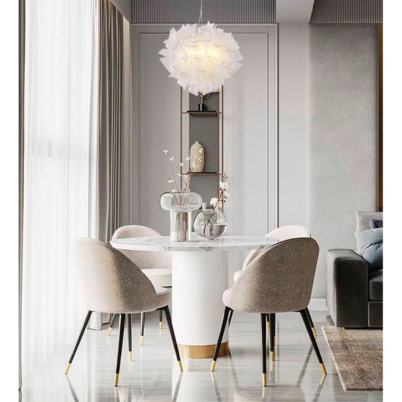 1-Light Chandelier With A White Acrylic Shade