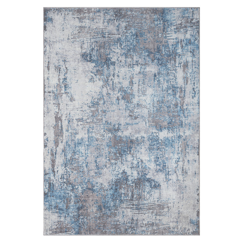 Washable Savana blue/grey Rug, Rectangle 200 x 290cm