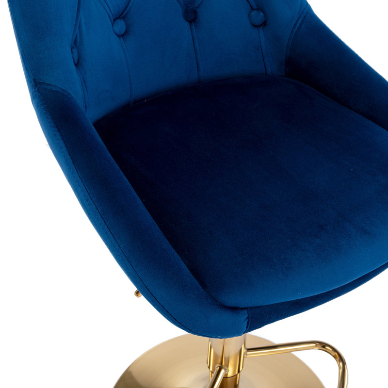 Tabouret de bar avec dossier et repose-pieds réglables en hauteur ivoire, Marine