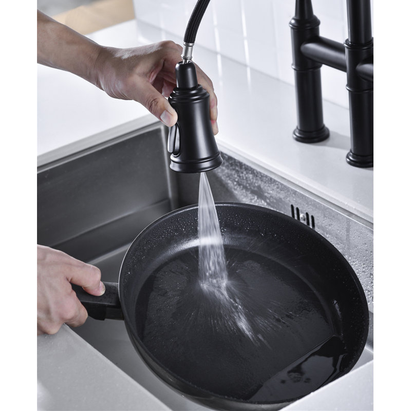 Zupora Pull Down Kitchen Faucet, Matte Black