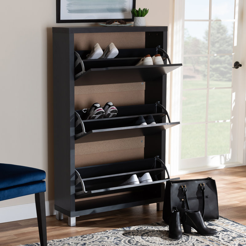 Cade 18 Pair Shoe Storage Cabinet, Grey