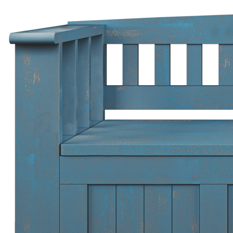 Banc de rangement en bois massif Acadian de 48 po de largeur avec couvercle relevable et rangement spacieux