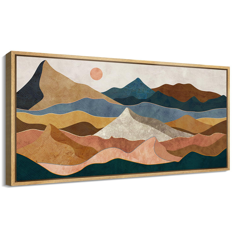 Très grande œuvre d'art murale encadrée, H 30 po x l 60 po, Naturel